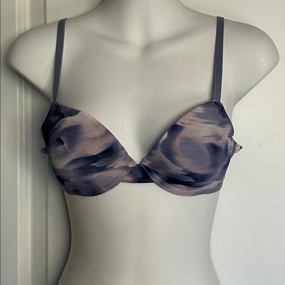 Danskin Light Greyish Purple/Pink Marble Print Underwire Bra w/Light Padding 34B